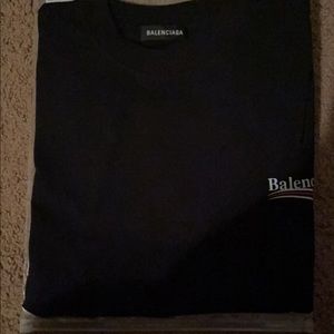 Balenciaga: Logo Printed Tee Black
